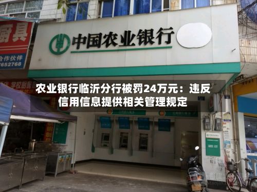 农业银行临沂分行被罚24万元:违反信用信息提供相关管理规定-第2张图片