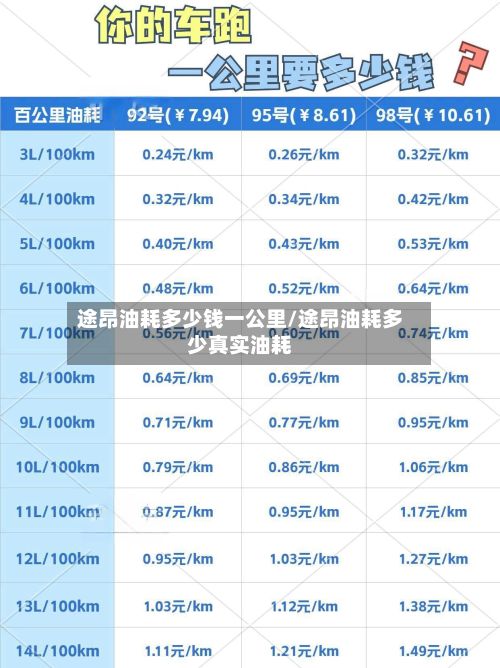 途昂油耗多少钱一公里/途昂油耗多少真实油耗