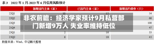 非农前瞻：经济学家预计9月私营部门新增9万人 失业率维持低位