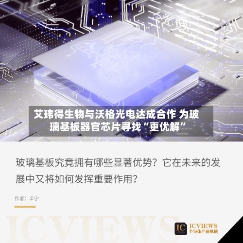 艾玮得生物与沃格光电达成合作 为玻璃基板器官芯片寻找“更优解”