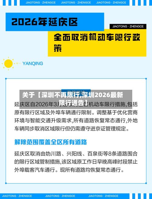 关于【深圳不再限行,深圳2026最新限行通告】
