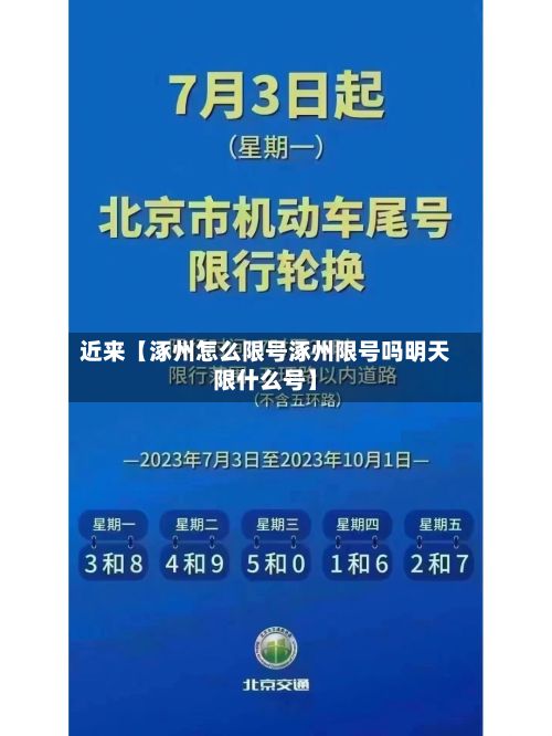 近来【涿州怎么限号涿州限号吗明天限什么号】