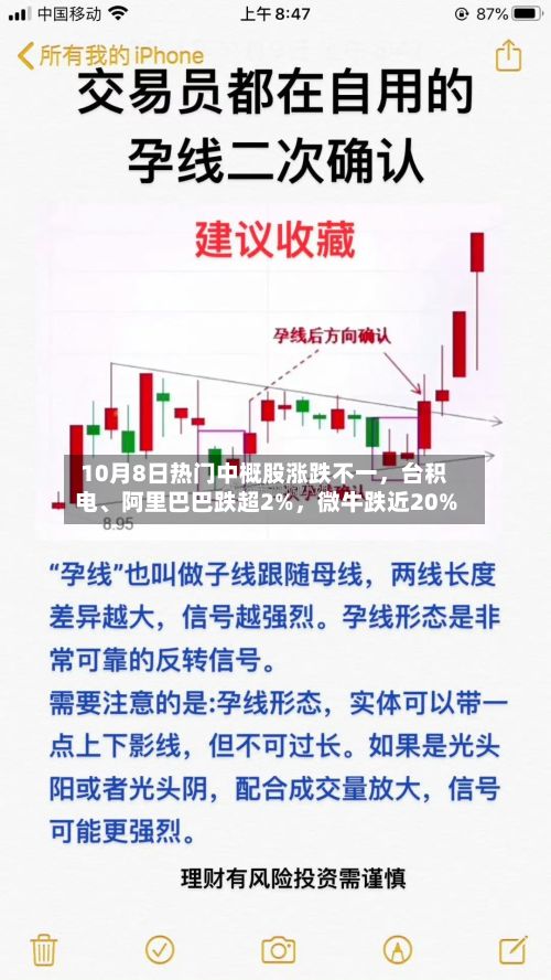10月8日热门中概股涨跌不一，台积电、阿里巴巴跌超2%，微牛跌近20%