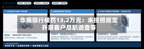 华商银行被罚13.2万元：未按照规定开展客户尽职调查等