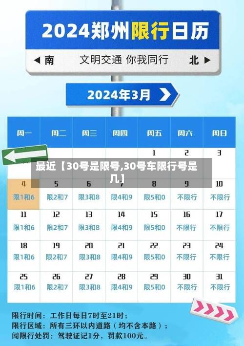 最近【30号是限号,30号车限行号是几】-第2张图片