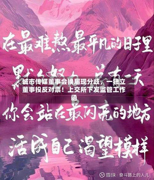城市传媒董事会换届现分歧，一独立董事投反对票！上交所下发监管工作函