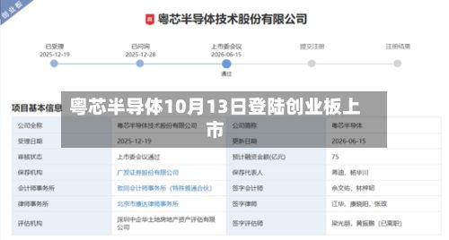 粤芯半导体10月13日登陆创业板上市