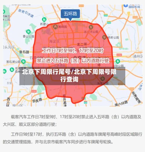 北京下周限行尾号/北京下周限号限行查询
