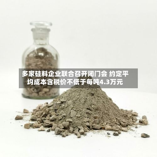 多家硅料企业联合召开闭门会 约定平均成本含税价不低于每吨4.3万元