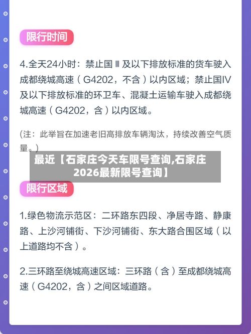 最近【石家庄今天车限号查询,石家庄2026最新限号查询】-第3张图片
