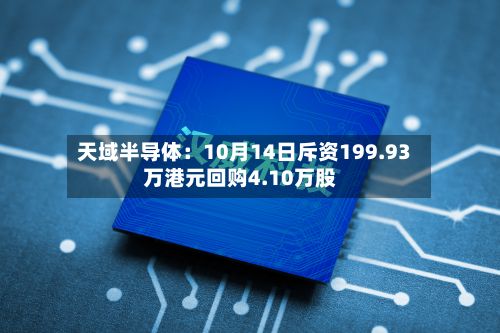 天域半导体:10月14日斥资199.93万港元回购4.10万股-第2张图片