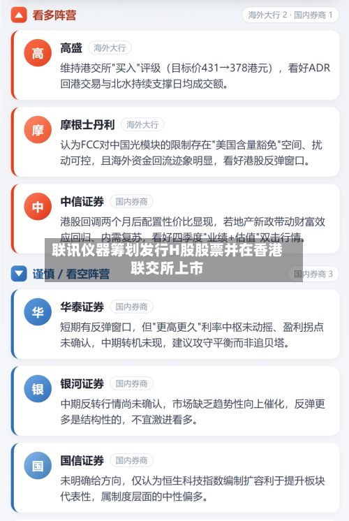 联讯仪器筹划发行H股股票并在香港联交所上市