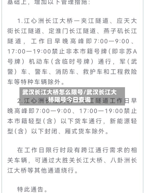 武汉长江大桥怎么限号/武汉长江大桥限号今日查询-第2张图片