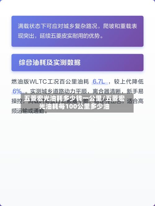 五菱宏光油耗多少钱一公里/五菱宏光油耗每100公里多少油-第2张图片