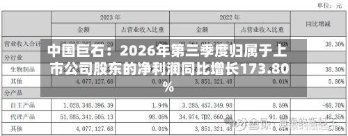 中国巨石:2026年第三季度归属于上市公司股东的净利润同比增长173.80%-第1张图片