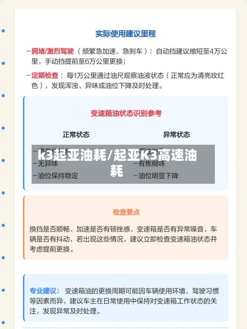 k3起亚油耗/起亚K3高速油耗-第2张图片