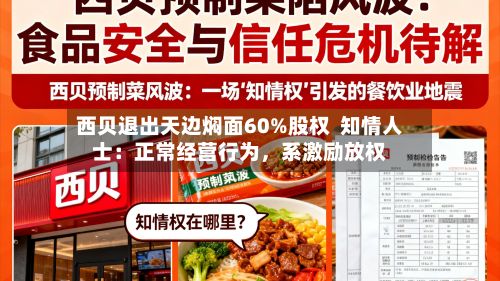 西贝退出天边焖面60%股权  知情人士：正常经营行为，系激励放权-第2张图片