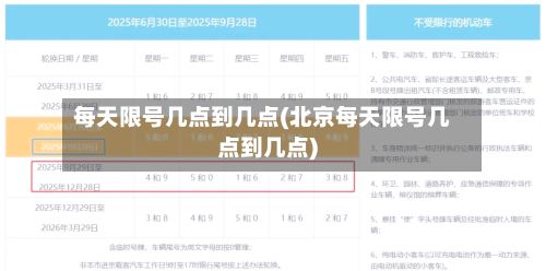 每天限号几点到几点(北京每天限号几点到几点)-第2张图片